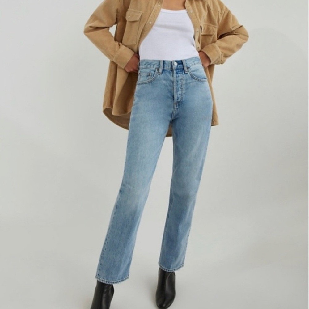 Aritzia Denim Forum Jeans Womens 23 The Joni High Rise Loose 29L Blue Cotton